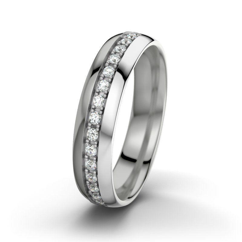 Diamantring Felipe M5, Palladium 585 poliert, von vorn