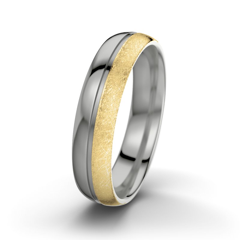 Kein Stein Platinum poliertring Felipe M5, Platinum 950 poliert, von vorn