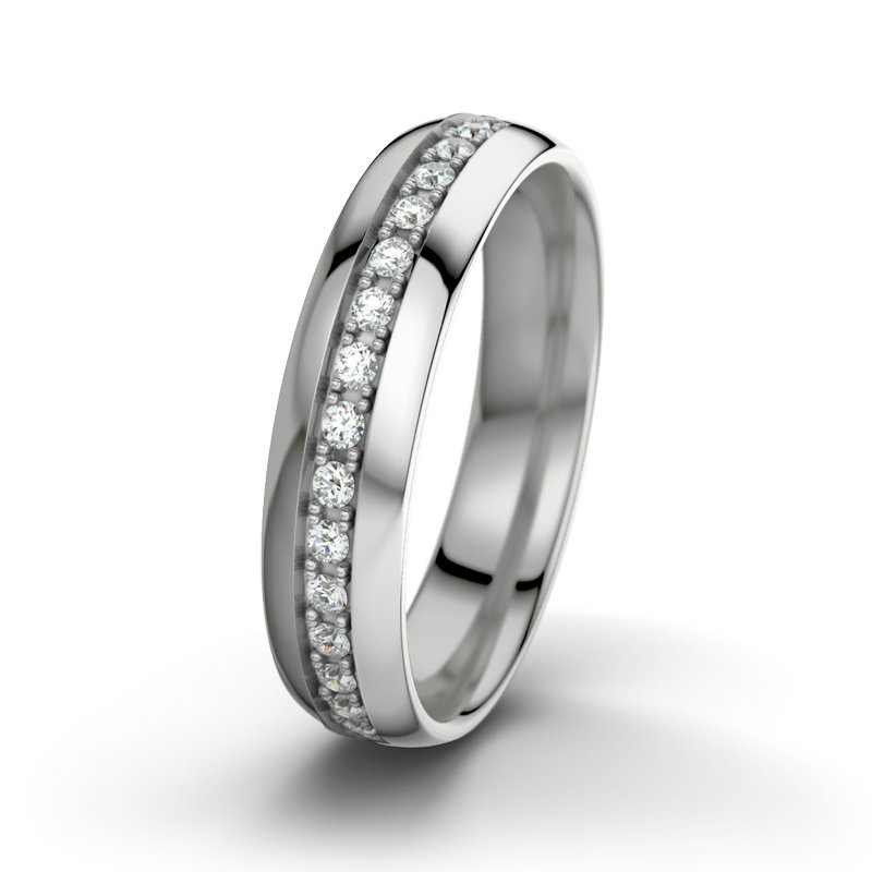 Diamantring Felipe M5, Platinum 600 poliert, von vorn