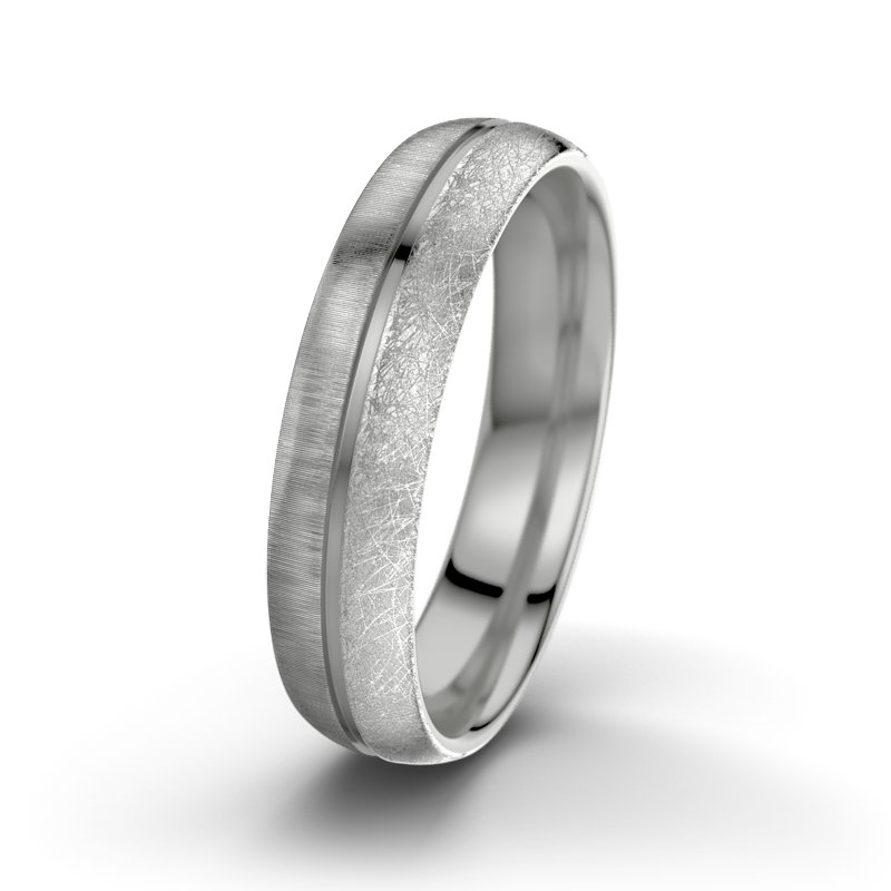 Kein Stein Platinum quermattring Felipe M5, Platinum 950 quermatt, von vorn