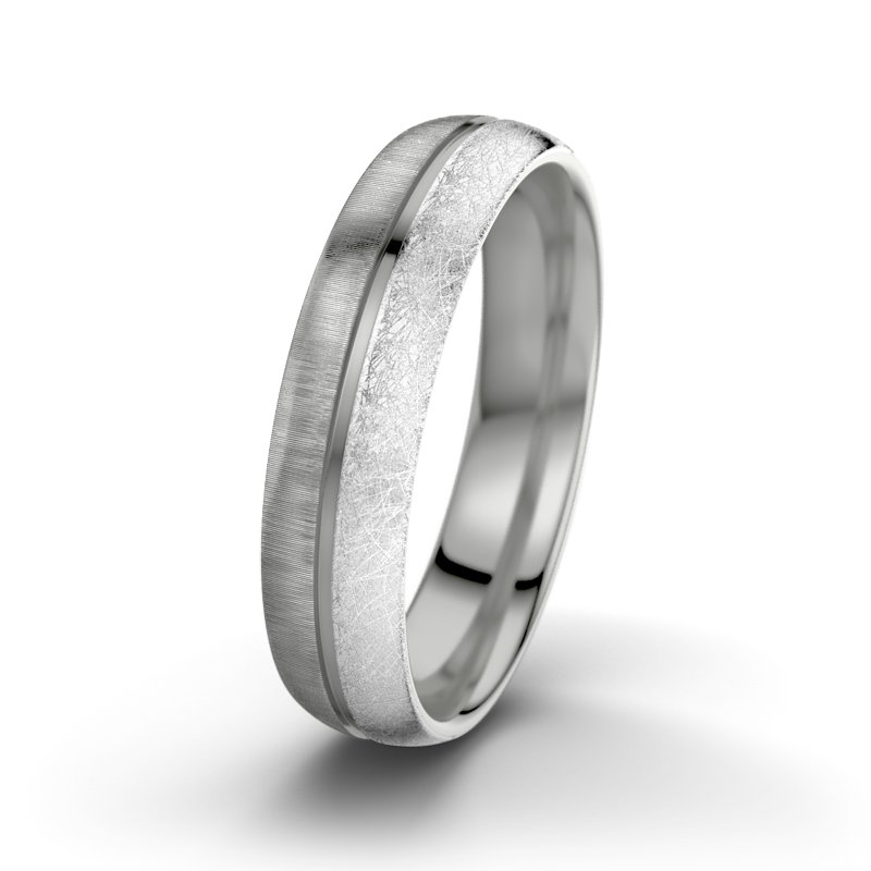 Kein Stein Platinum quermattring Felipe M5, Platinum 950 quermatt, von vorn