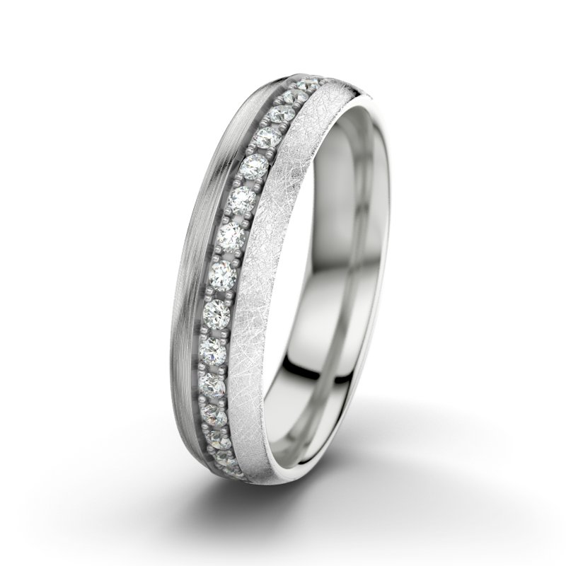 Diamantring Felipe M5, Sterlingsilber 925 längsmatt, von vorn