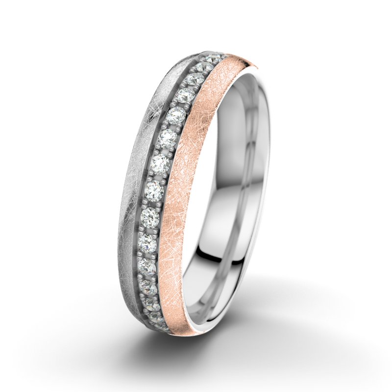 Diamantring Felipe M5, Weißgold 375 eismatt, von vorn