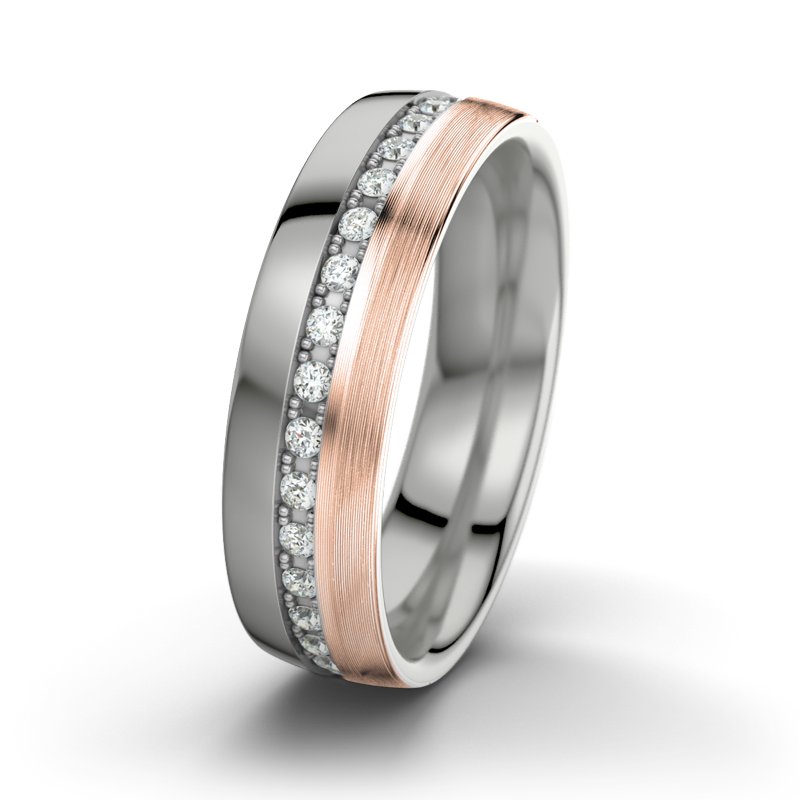 Diamantring Felipe M6, Platinum 600 poliert, von vorn