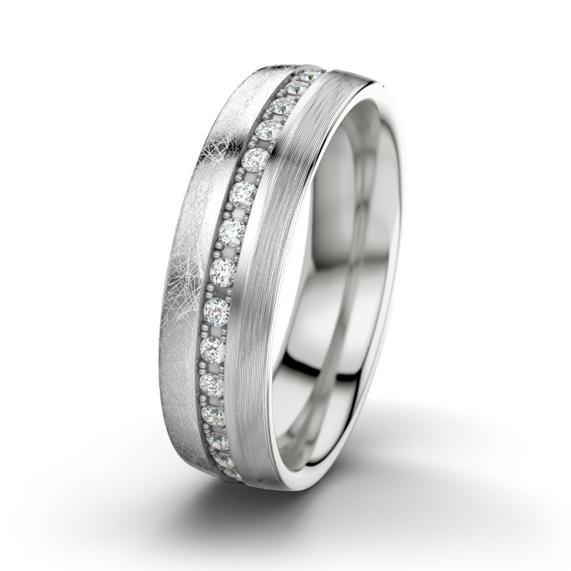 Diamantring Felipe M6, Sterlingsilber 925 eismatt, von vorn
