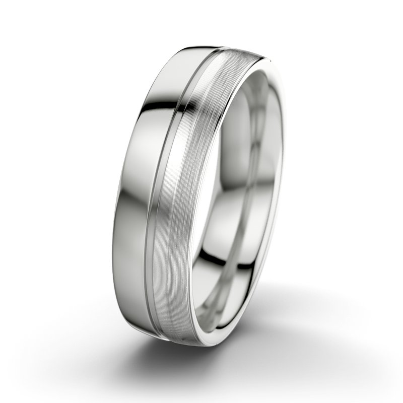 Kein Stein Sterlingsilber poliertring Felipe M6, Sterlingsilber 925 poliert, von vorn