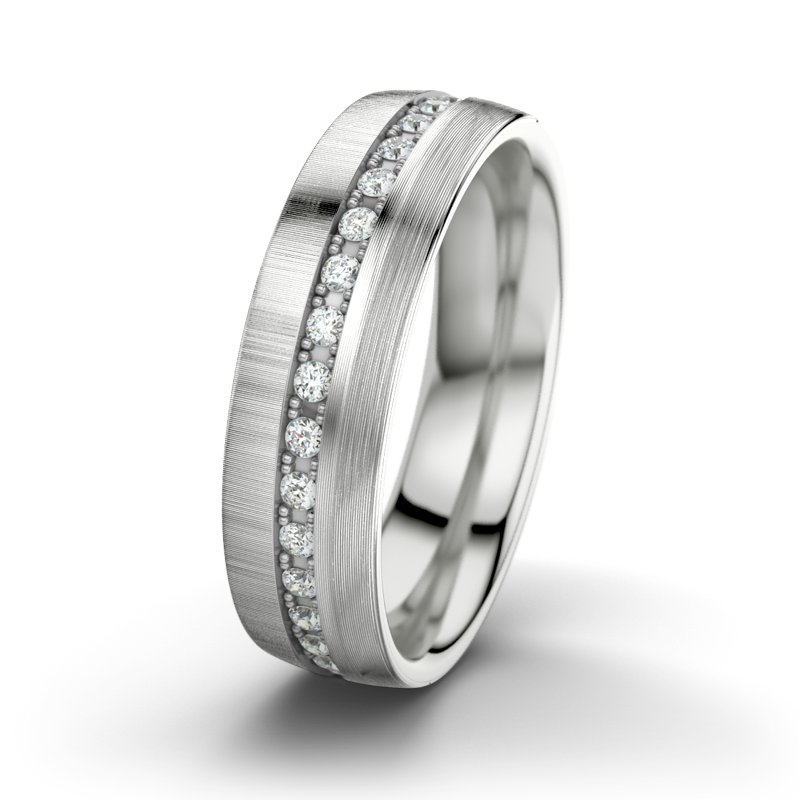 Diamantring Felipe M6, Sterlingsilber 925 quermatt, von vorn