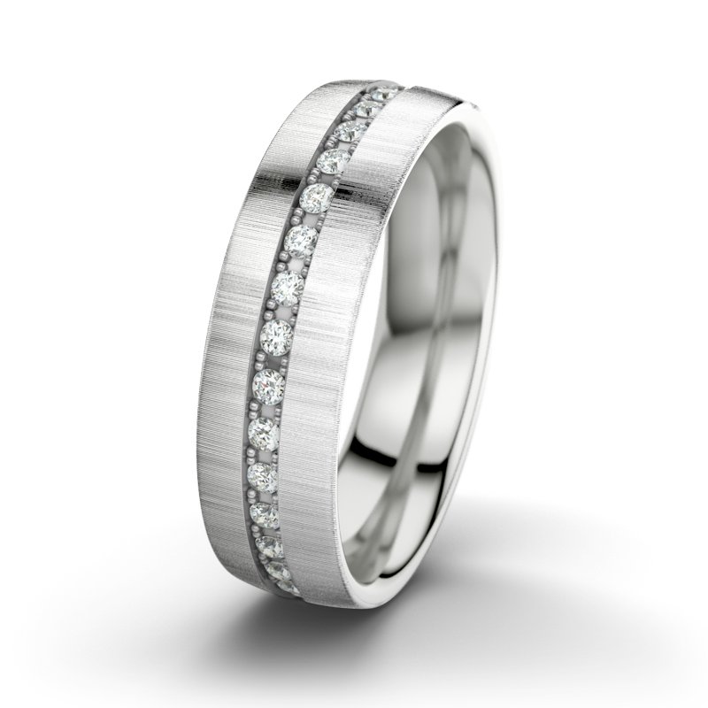 Diamantring Felipe M6, Sterlingsilber 925 quermatt, von vorn