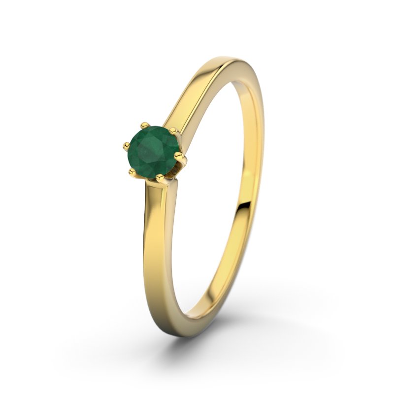 Smaragd Gelbgoldring Florida, Gelbgold 750, von vorn