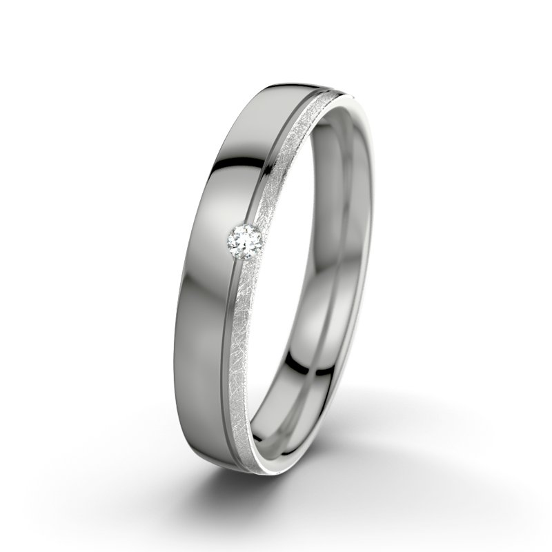 Diamantring Fred M4, Palladium 585 poliert, von vorn