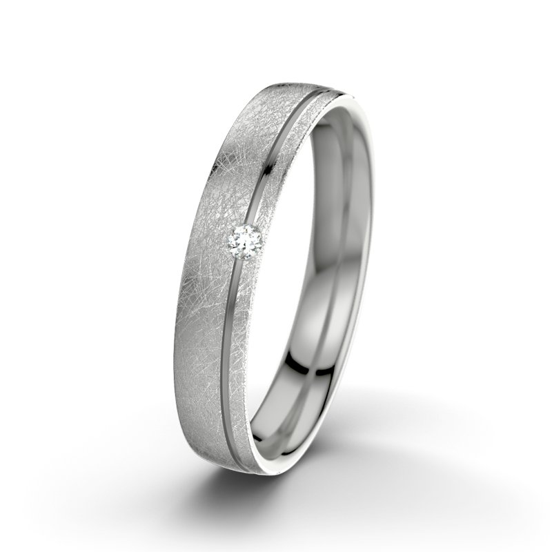 Diamantring Fred M4, Platinum 600 eismatt, von vorn