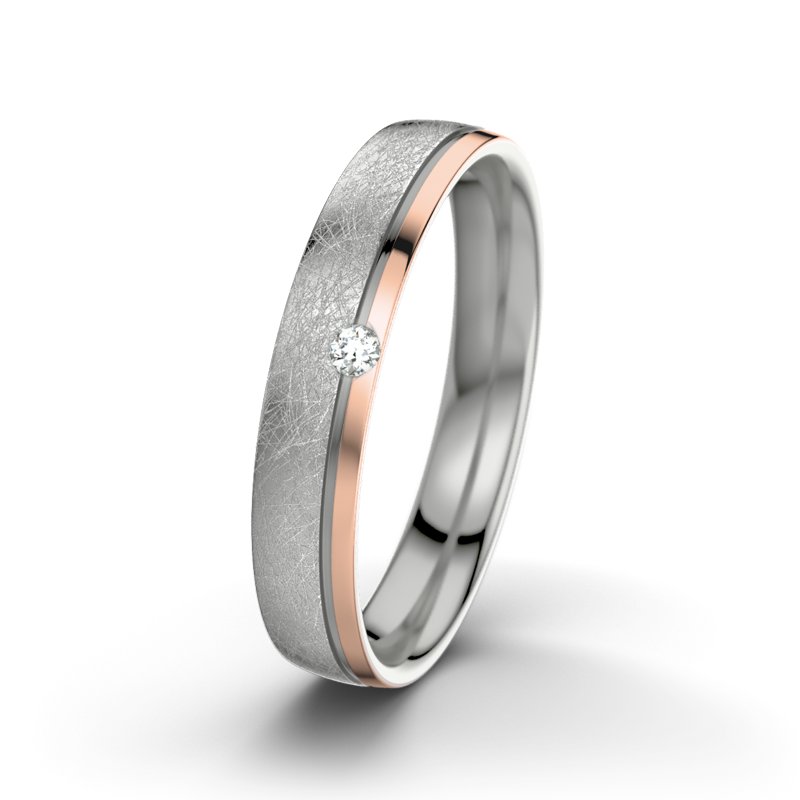 Diamantring Fred M4, Platinum 950 eismatt, von vorn