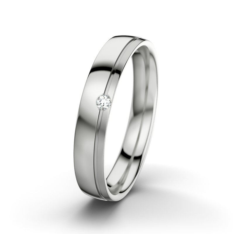 Diamantring Fred M4, Sterlingsilber 925 poliert, von vorn