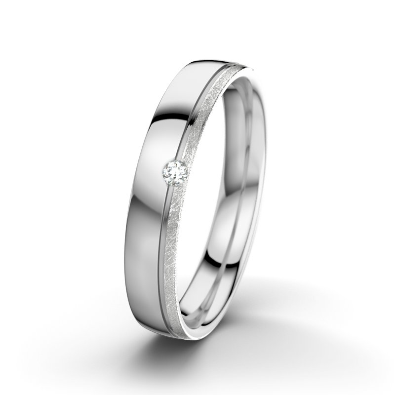 Diamantring Fred M4, Weißgold 585 poliert, von vorn