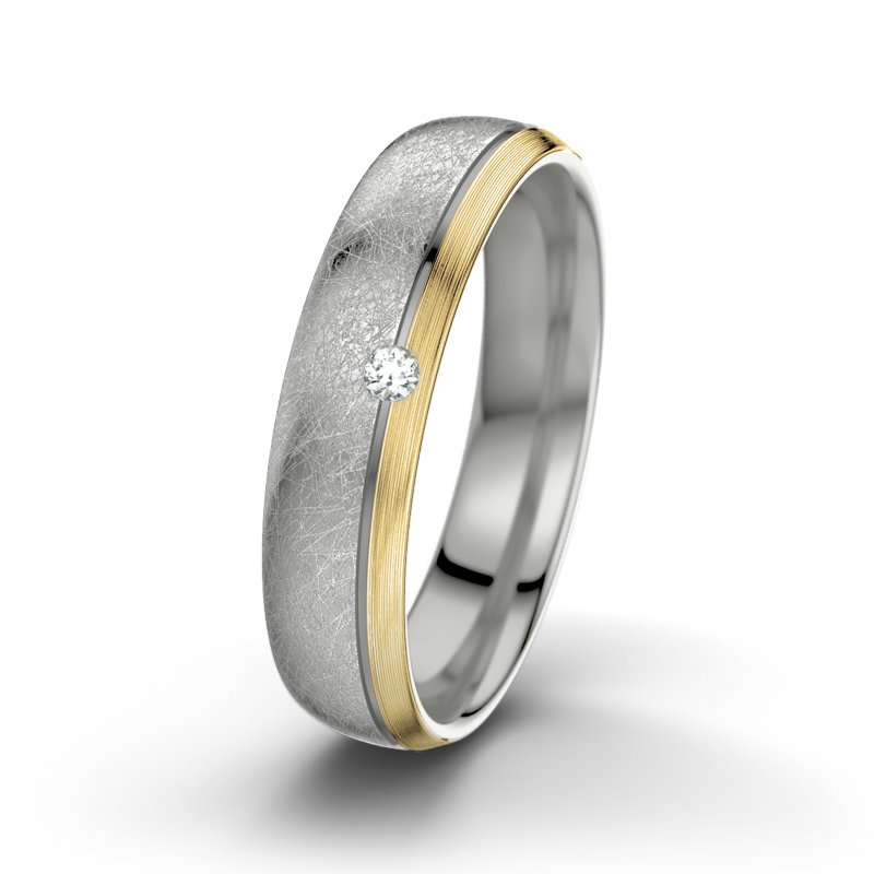 Diamantring Fred M5, Platinum 600 eismatt, von vorn