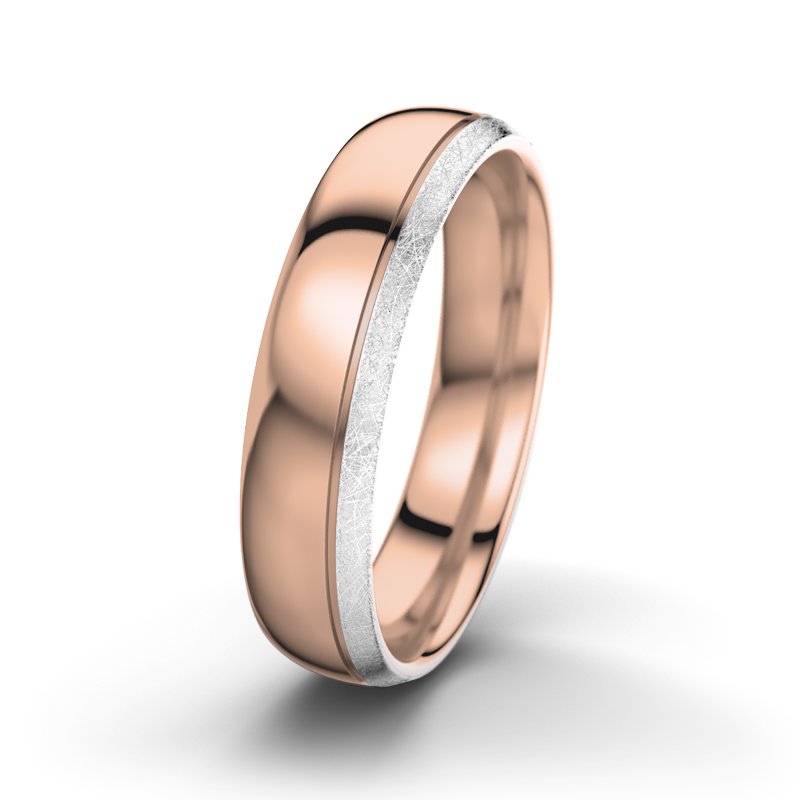 Kein Stein Rotgold poliertring Fred M5, Rotgold 750 poliert, von vorn