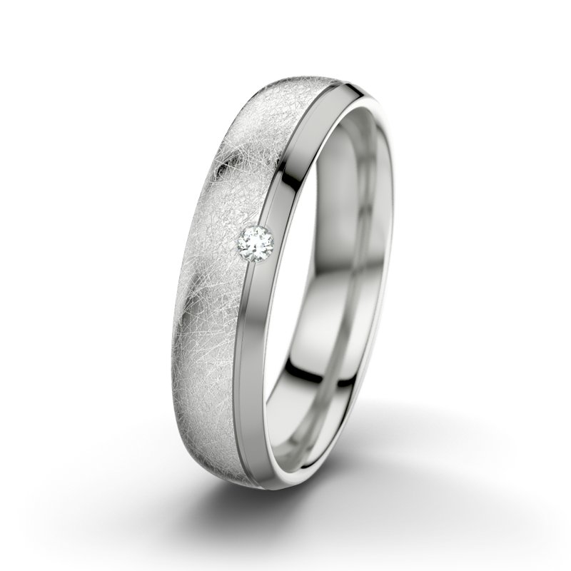 Diamantring Fred M5, Sterlingsilber 925 eismatt, von vorn