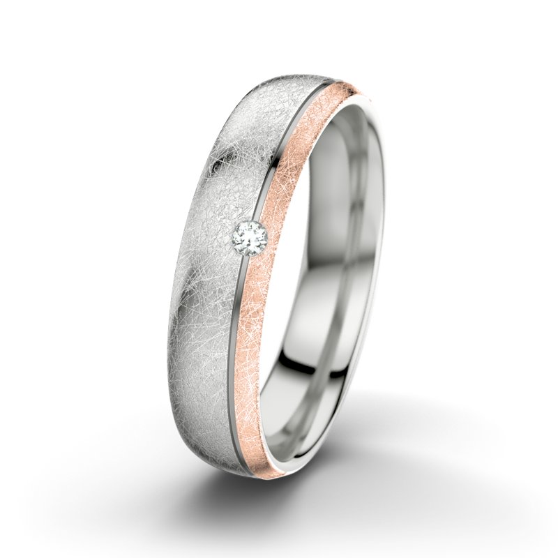 Diamantring Fred M5, Sterlingsilber 925 eismatt, von vorn
