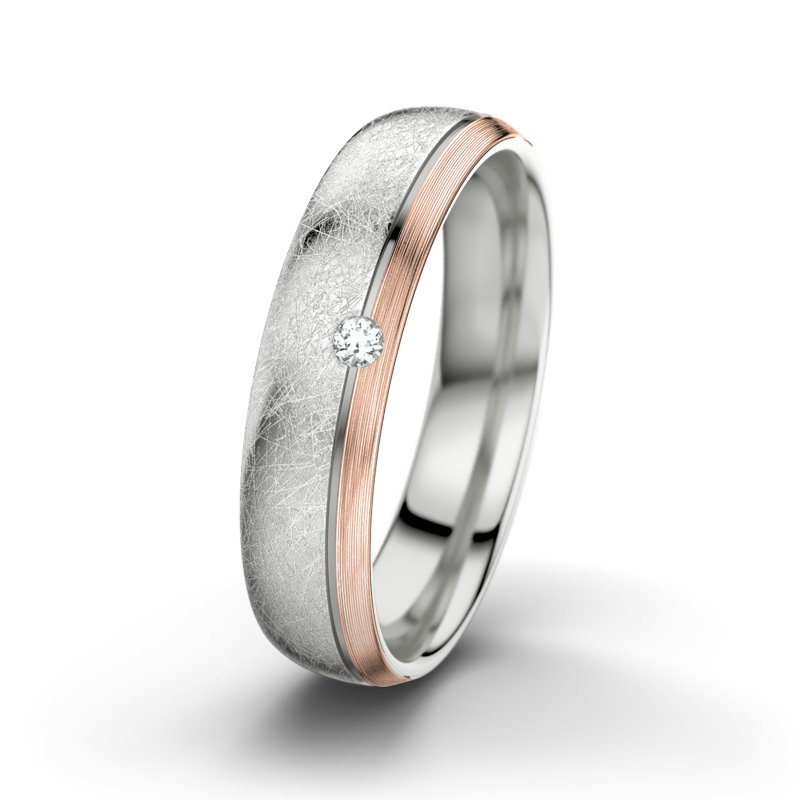 Diamantring Fred M5, Sterlingsilber 925 eismatt, von vorn