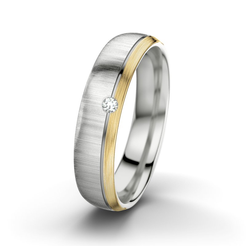 Diamantring Fred M5, Sterlingsilber 925 quermatt, von vorn