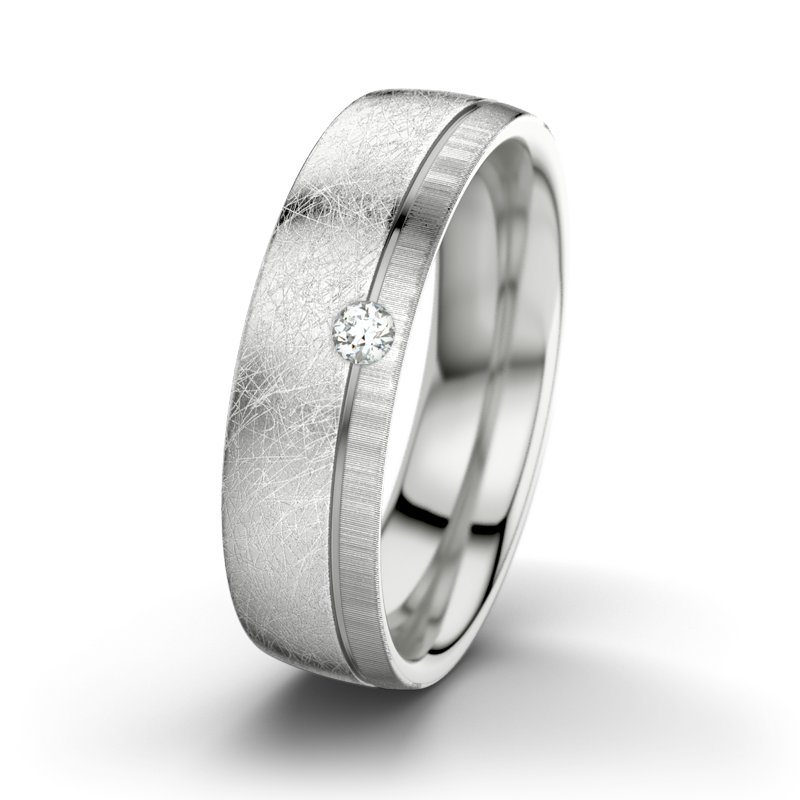 Diamantring Fred M6, Sterlingsilber 925 eismatt, von vorn