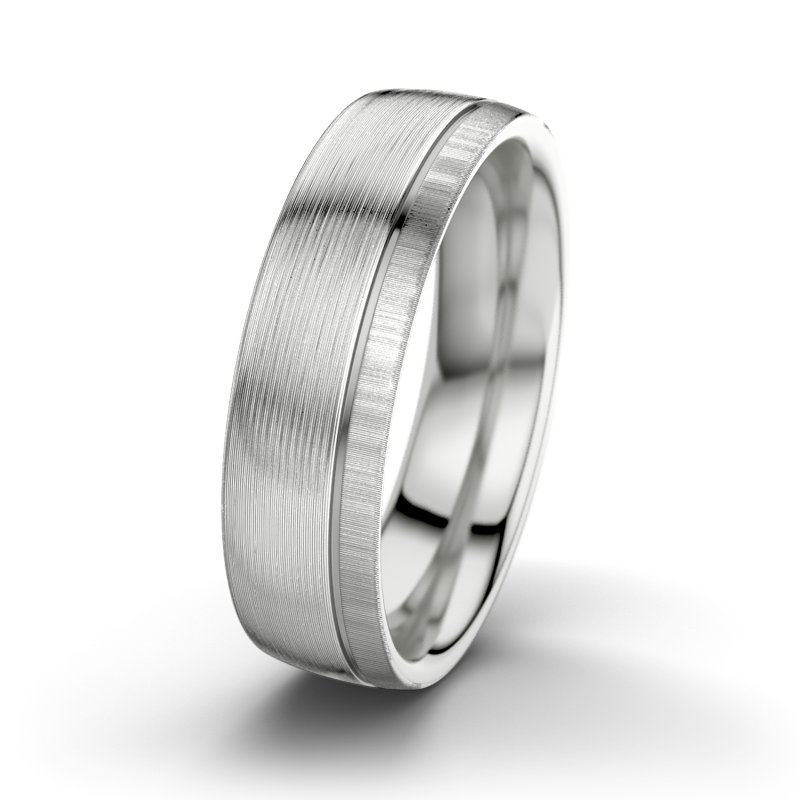 Kein Stein Sterlingsilber längsmattring Fred M6, Sterlingsilber 925 längsmatt, von vorn