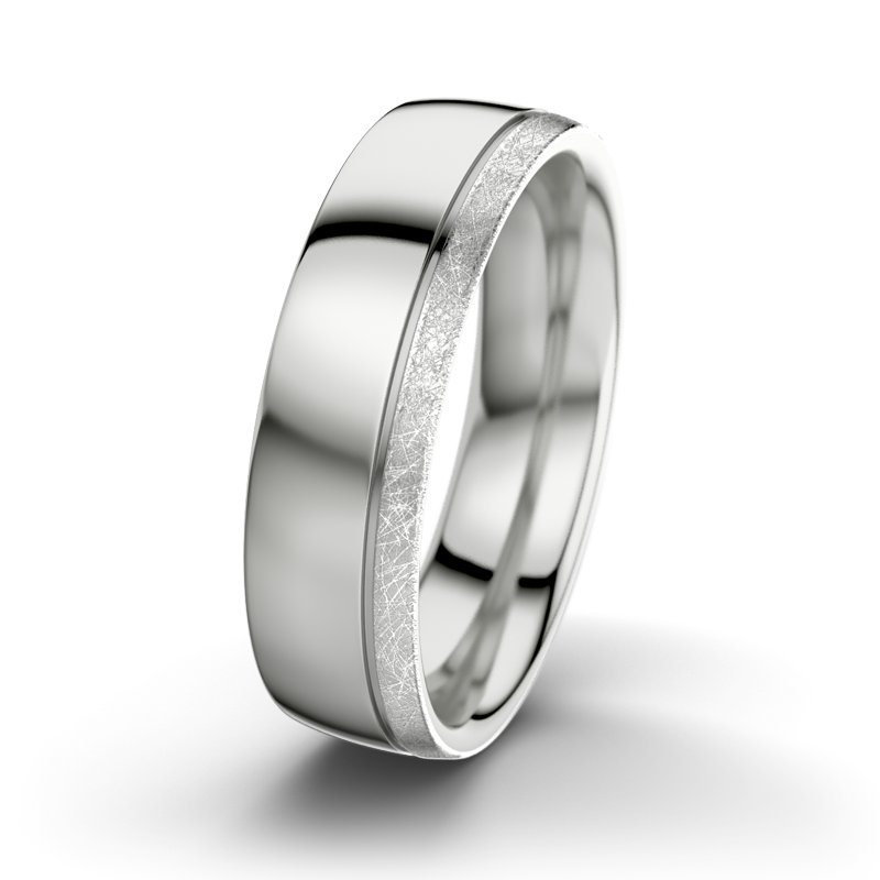 Kein Stein Sterlingsilber poliertring Fred M6, Sterlingsilber 925 poliert, von vorn
