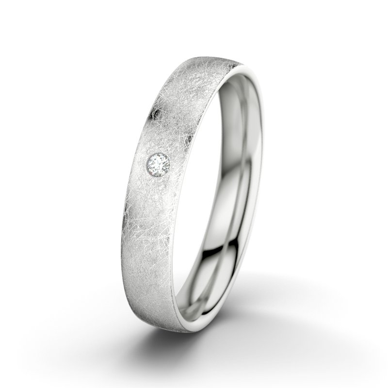 Diamantring Frederik M4, Sterlingsilber 925 eismatt, von vorn