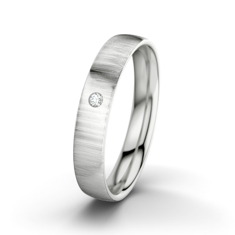 Diamantring Frederik M4, Sterlingsilber 925 quermatt, von vorn