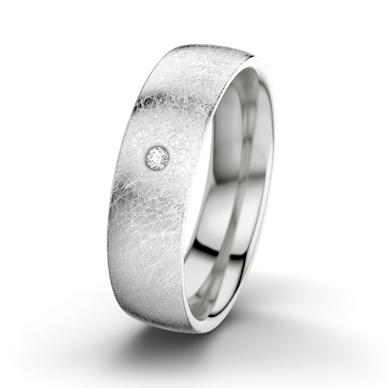 Diamantring Frederik M6, Sterlingsilber 925 eismatt, von vorn