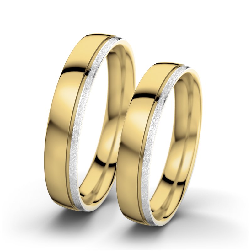 Kein Stein Gelbgold poliertring Ginger F4, Gelbgold 585 poliert, von vorn