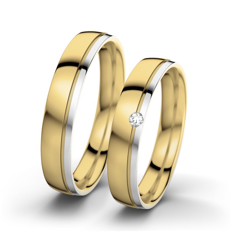 Diamantring Ginger F4, Gelbgold 585 poliert, von vorn