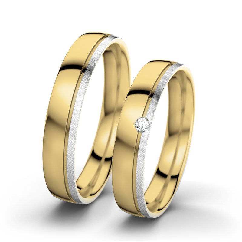 Diamantring Ginger F4, Gelbgold 375 poliert, von vorn