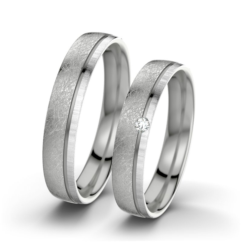 Diamantring Ginger F4, Platinum 950 eismatt, von vorn