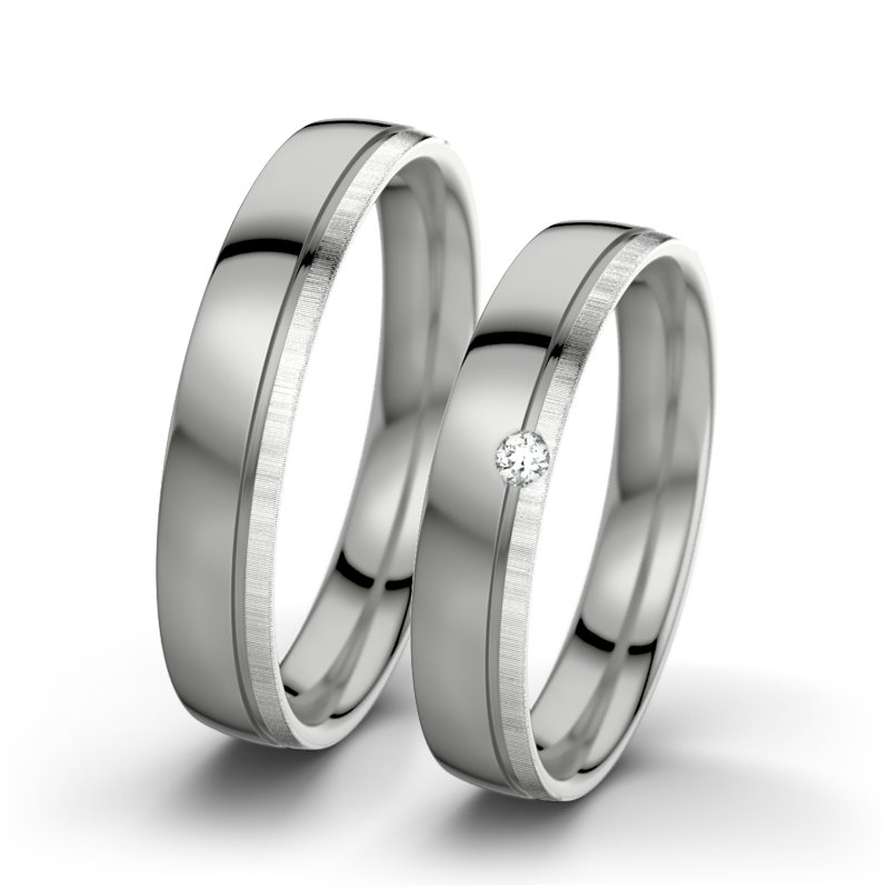 Diamantring Ginger F4, Platinum 600 poliert, von vorn