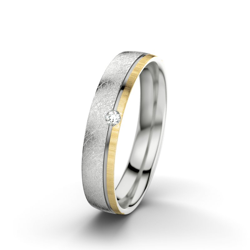 Diamantring Ginger F4, Sterlingsilber 925 eismatt, von vorn