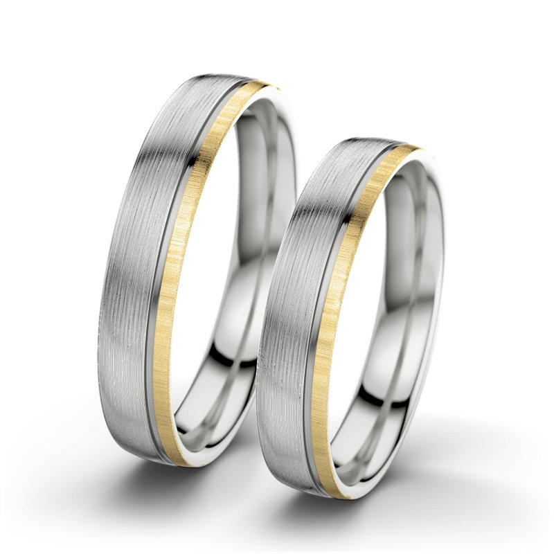 Kein Stein Sterlingsilber längsmattring Ginger F4, Sterlingsilber 925 längsmatt, von vorn