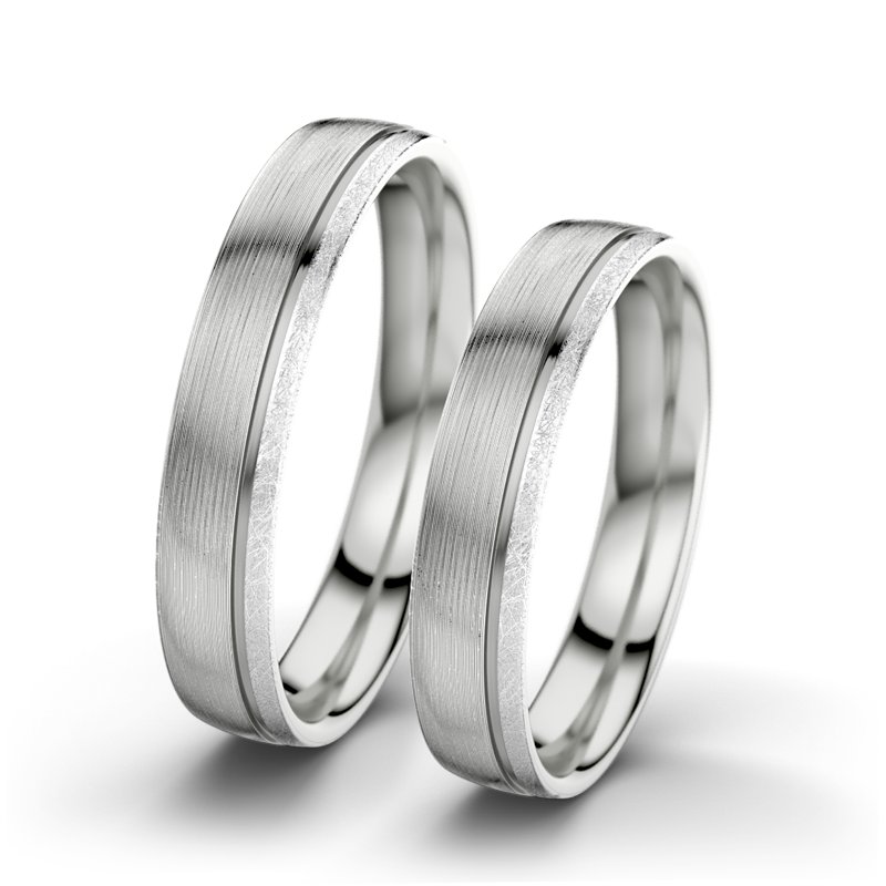 Kein Stein Sterlingsilber längsmattring Ginger F4, Sterlingsilber 925 längsmatt, von vorn