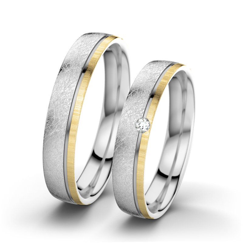 Diamantring Ginger F4, Weißgold 750 eismatt, von vorn