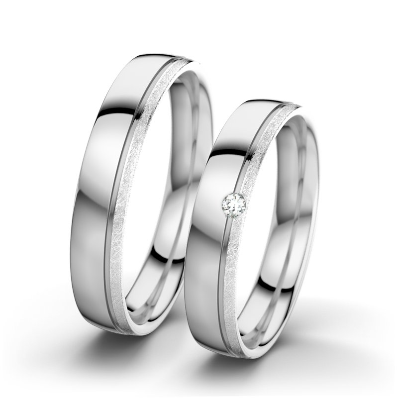 Diamantring Ginger F4, Weißgold 585 poliert, von vorn