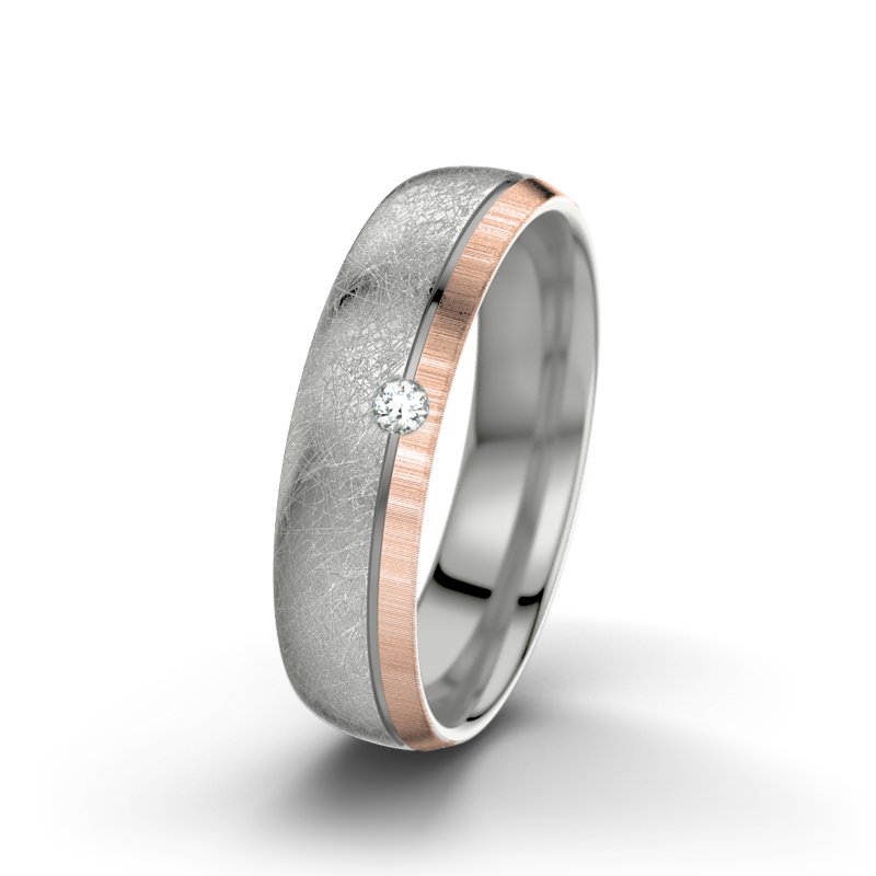 Diamantring Ginger F5, Palladium 950 eismatt, von vorn