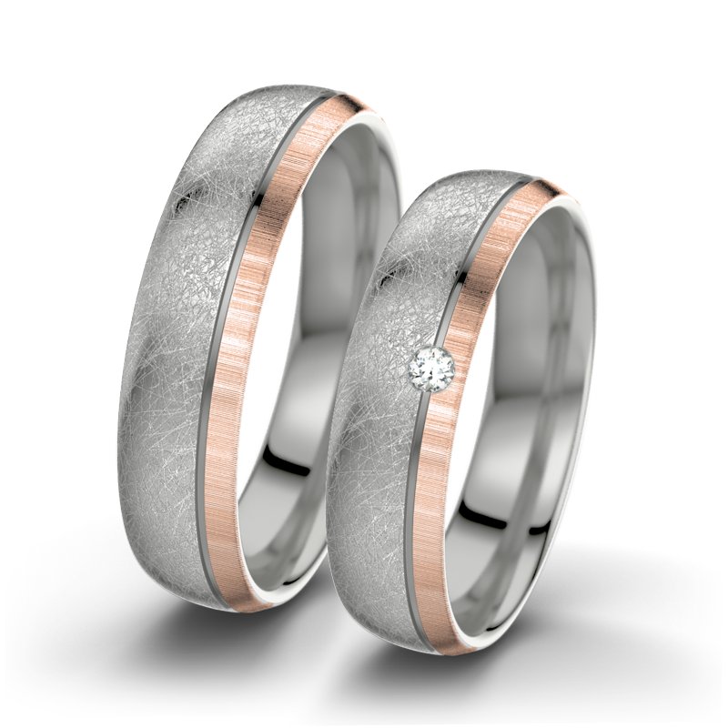 Diamantring Ginger F5, Palladium 950 eismatt, von vorn