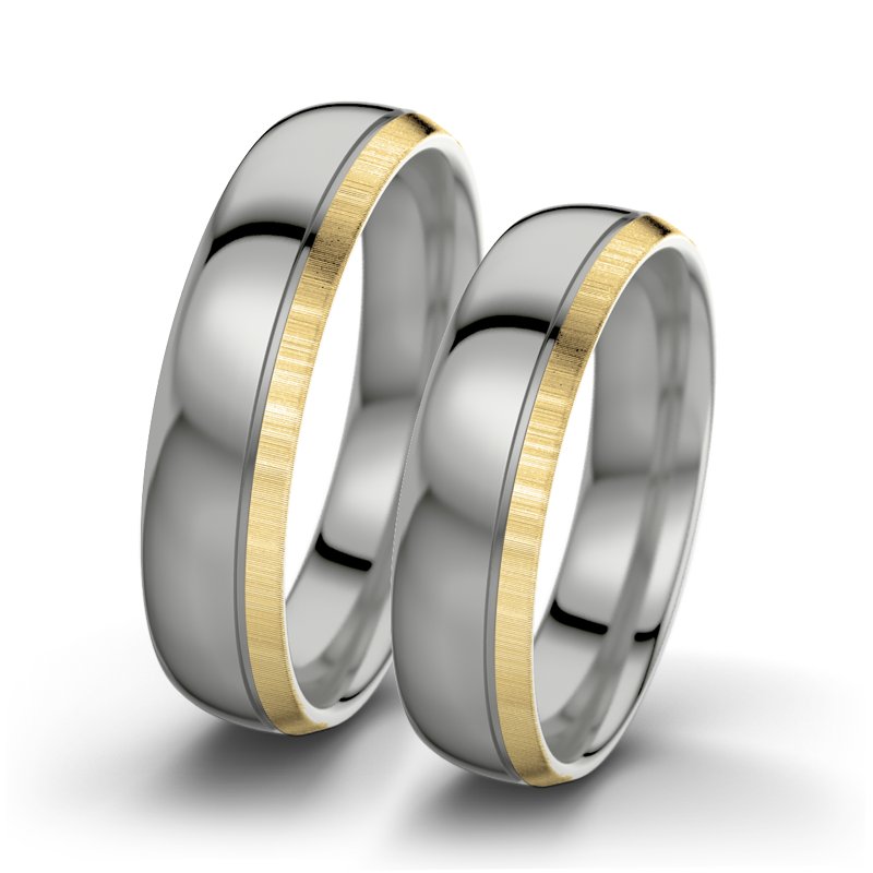 Kein Stein Palladium poliertring Ginger F5, Palladium 950 poliert, von vorn