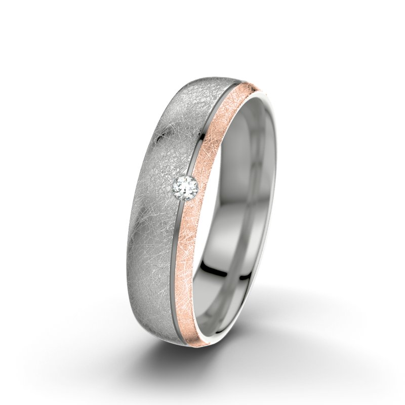 Diamantring Ginger F5, Platinum 600 eismatt, von vorn