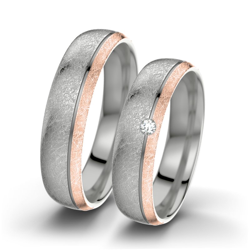 Diamantring Ginger F5, Platinum 600 eismatt, von vorn