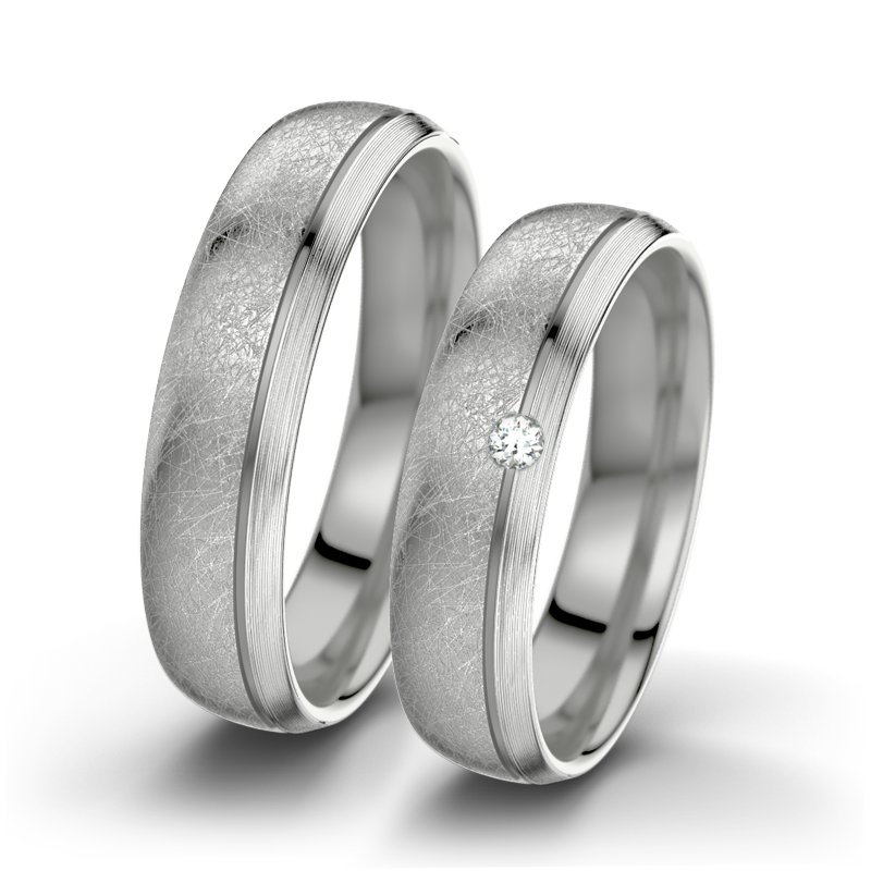 Diamantring Ginger F5, Platinum 600 eismatt, von vorn