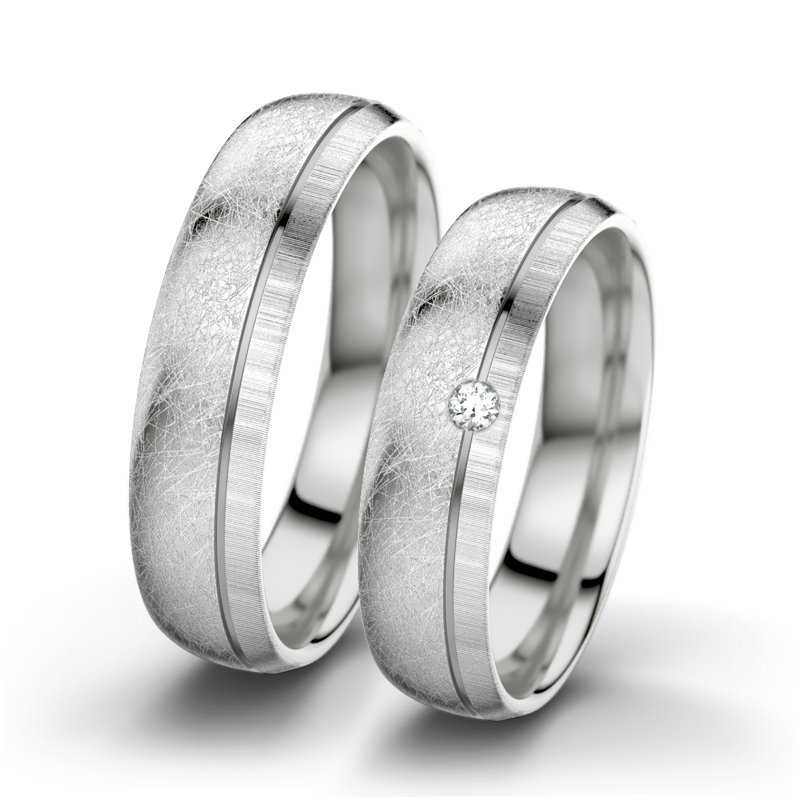 Diamantring Ginger F5, Sterlingsilber 925 eismatt, von vorn