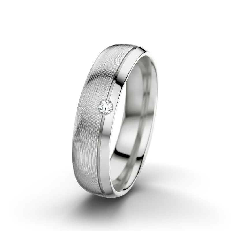 Diamantring Ginger F5, Sterlingsilber 925 längsmatt, von vorn