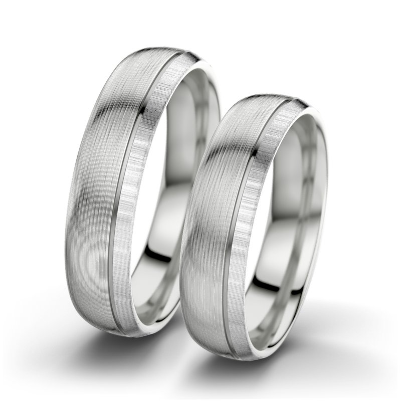 Kein Stein Sterlingsilber längsmattring Ginger F5, Sterlingsilber 925 längsmatt, von vorn