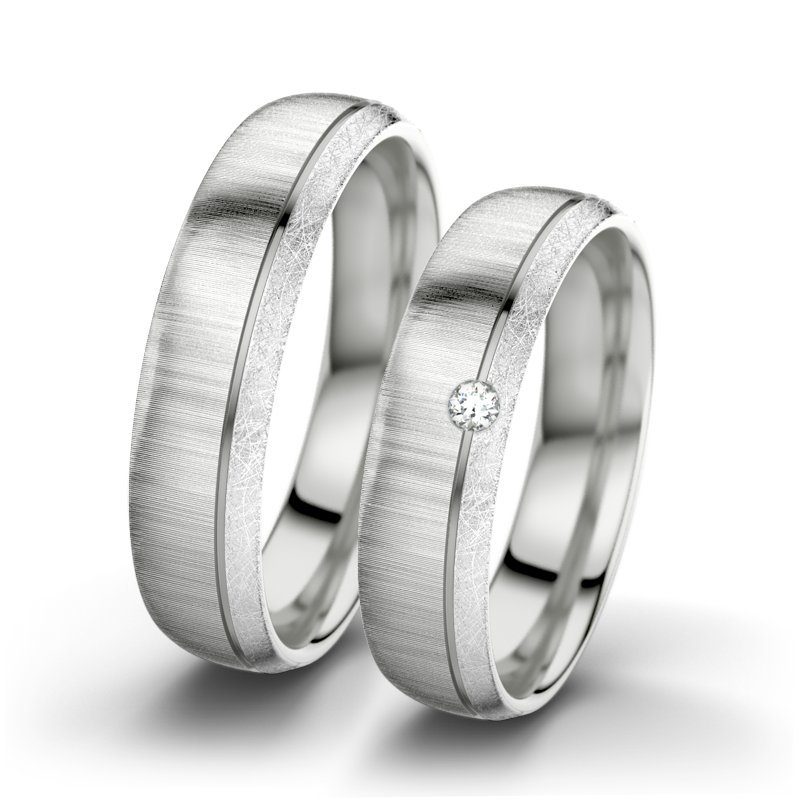 Diamantring Ginger F5, Sterlingsilber 925 quermatt, von vorn